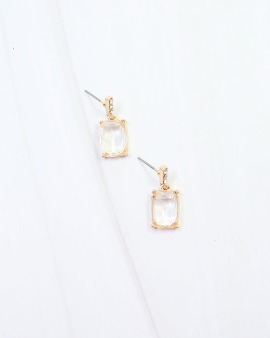 Dalton Crystal Drop Earring Clear