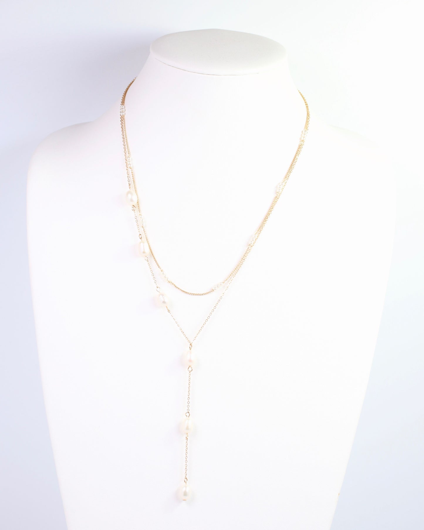Bradley Pearl Drop Necklace Gold