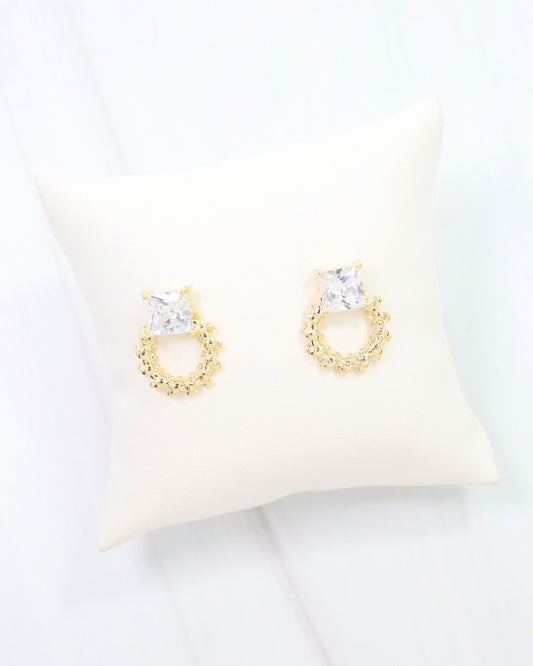Sykes CZ Circle Earring Gold
