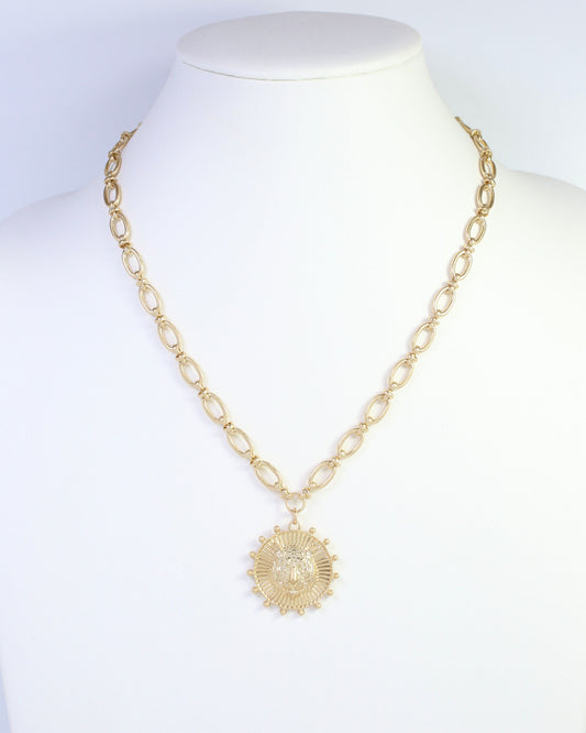 Carmen Coin Necklace Tiger Worn Gold