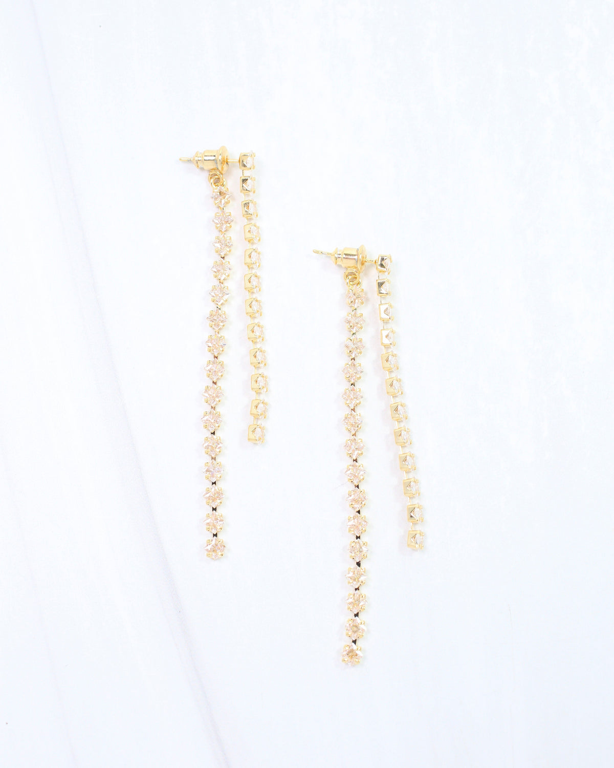 Talia CZ Front and Back Dangle Earring WR Gold