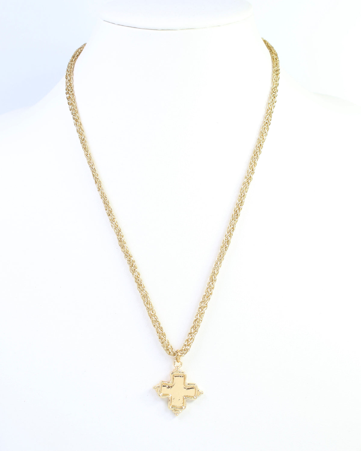 Cameron Cord Necklace Cross Gold
