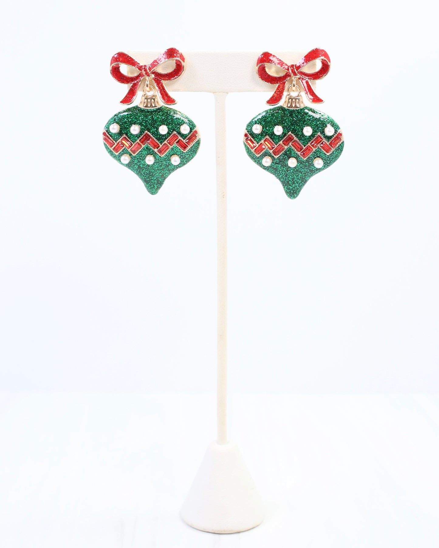 Bridger Bow and Ornament Earring Green