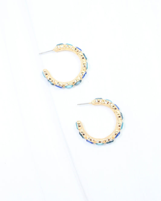 Karter Jeweled Hoop Earring Blue Multi