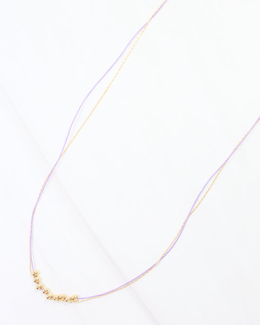 Odette Mini Cord Necklace Purple