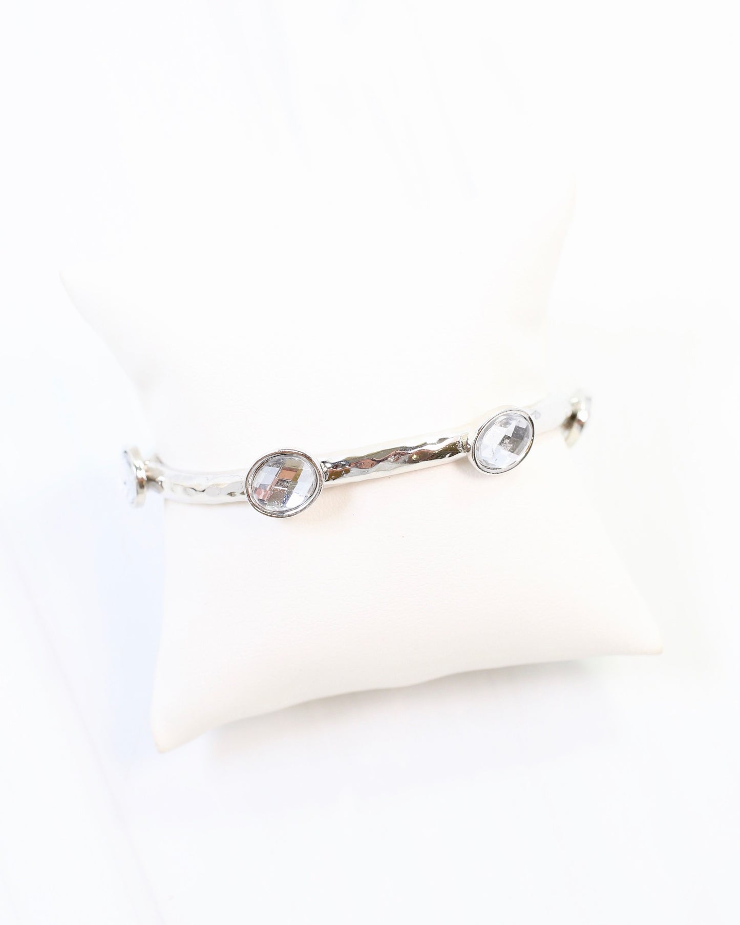 Khan Stone Stretch Bracelet Silver