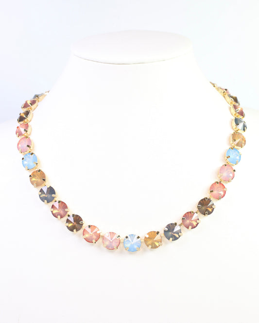 Harper Medium Rhinestone Necklace Earth Multi