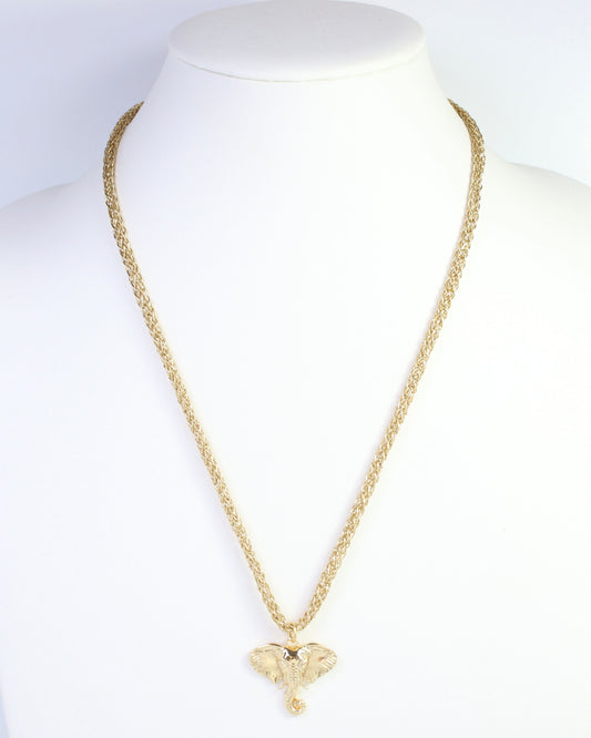 Corie Cord Necklace Elephant Gold