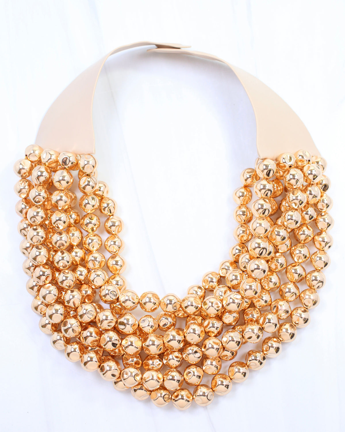 Kimbrel Multi Layered Beaded Necklace Shiny Gold
