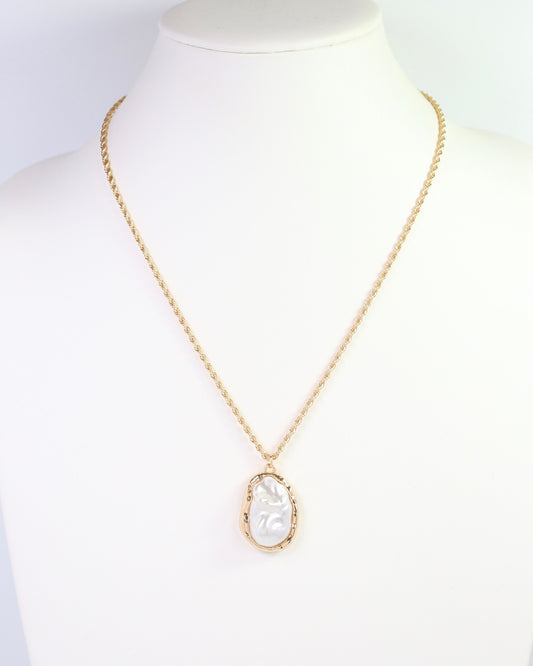 Mount Vernon Pearl Rope Chain Necklace Gold