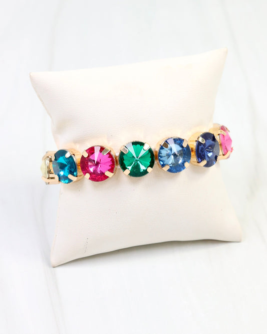 Shalimar Rhinestone Stretch Bracelet Dark Multi