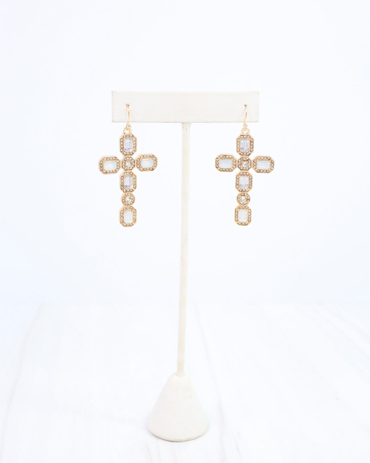 Carter Cross Earring White Opal