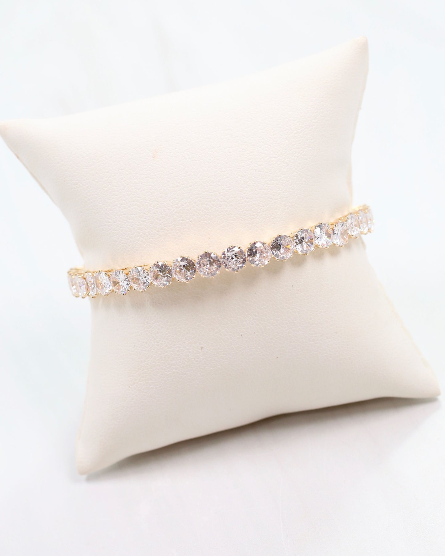 Hebron CZ Stretch Cuff Bracelet Gold