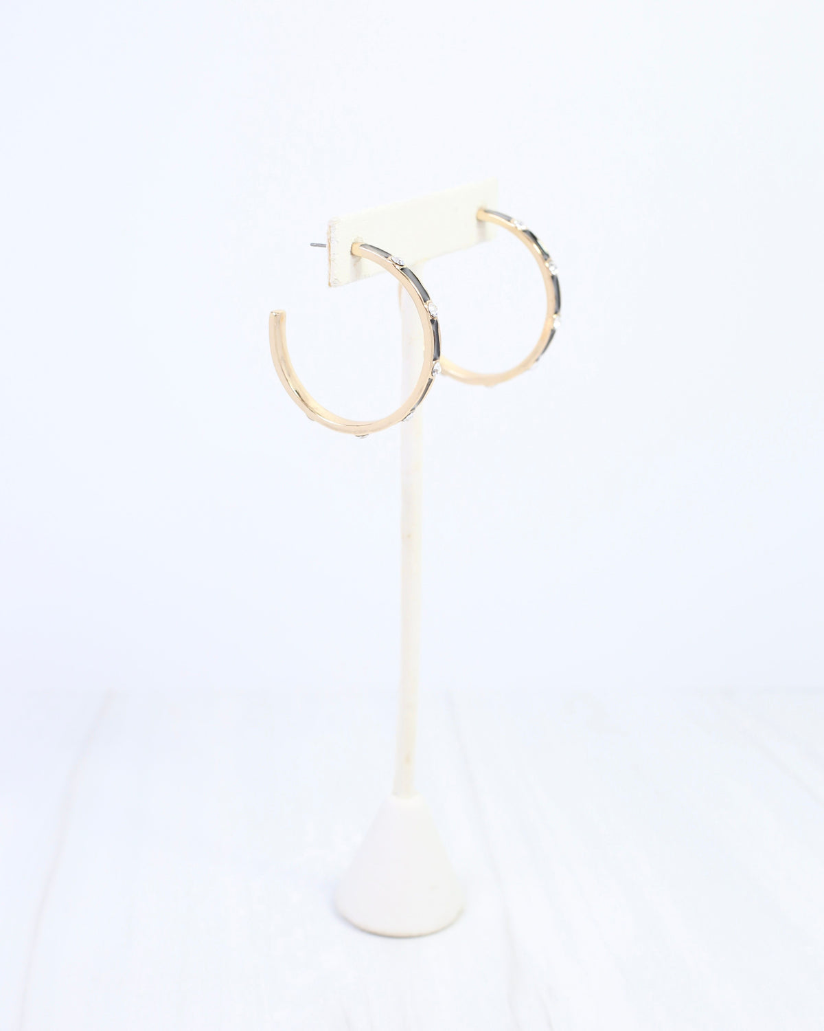 Bramwell Enamel Hoop Earring Black