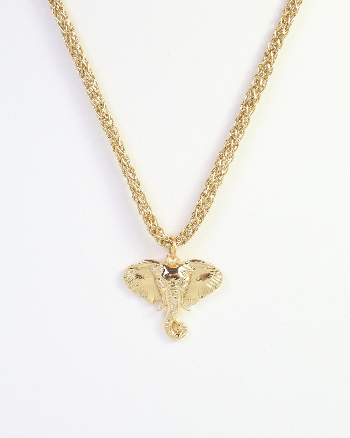 Corie Cord Necklace Elephant Gold