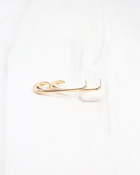 Ferrara Elongated Hoop Earring Gold