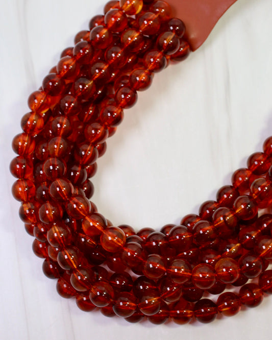 Kimbrel Multi Layered Smooth Beaded Necklace Tortoise