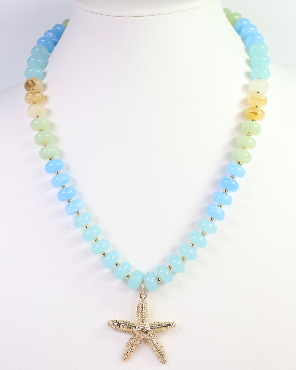 Eastport Beaded Starfish Necklace Blue Multi