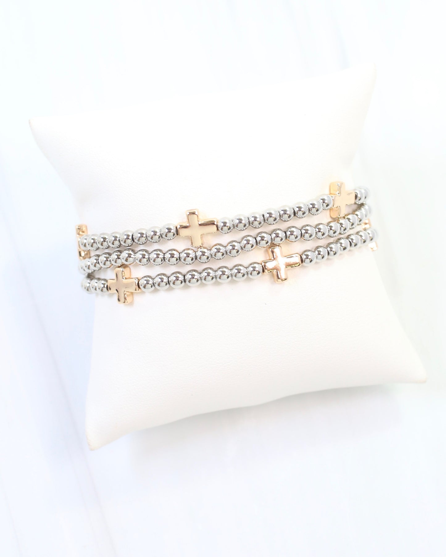 Milano Cross Bracelet Set Gold Silver