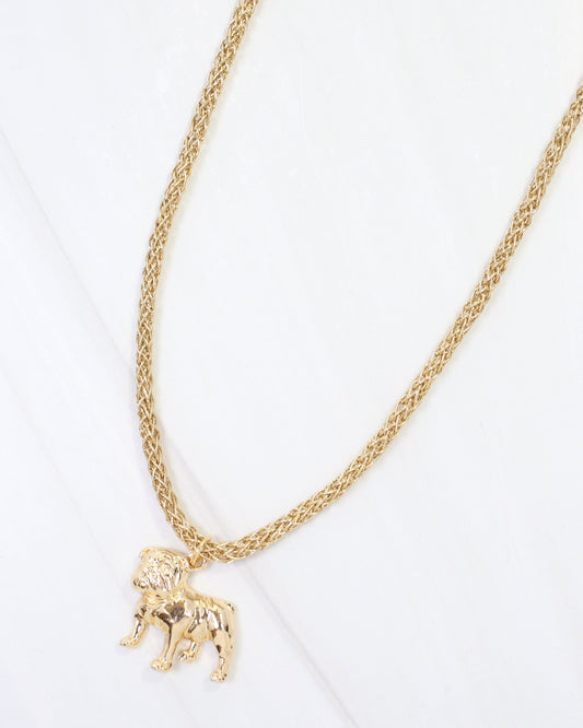 Corie Cord Necklace Standing Dog Gold
