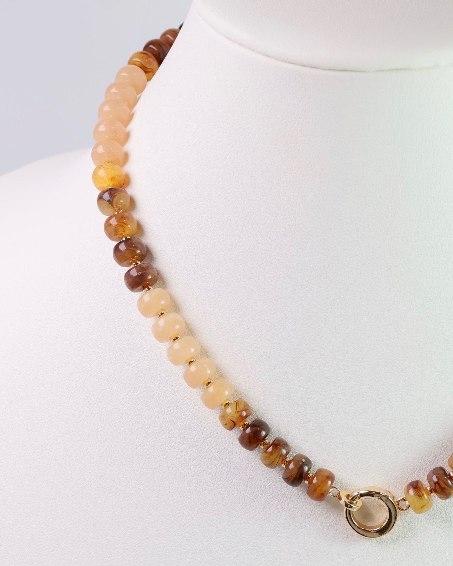 Tiara Beaded Toggle Necklace Brown