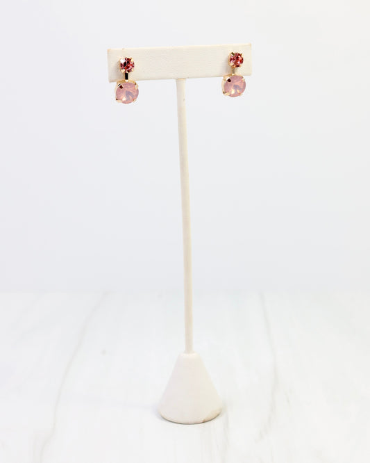 Radcliffe Rhinestone Earring Pink Opal
