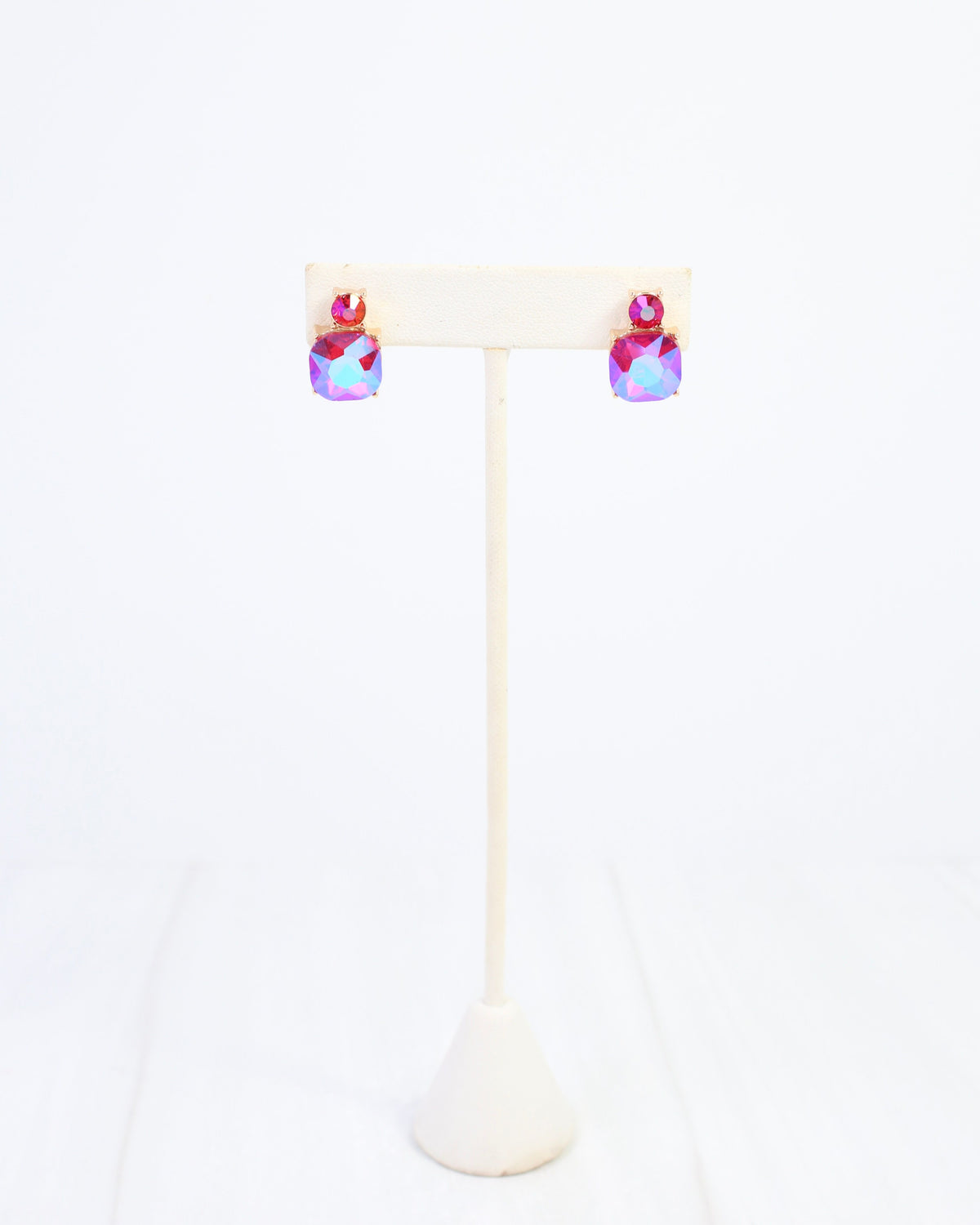 Roxanne Rhinestone Post Earring Pink AB