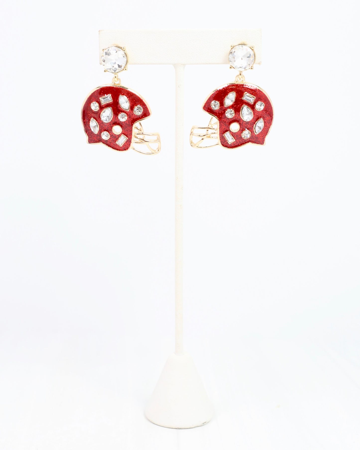 Halsey Helmet Earring Burgundy White