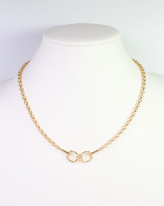 Boyer Double Horsebit Necklace Gold