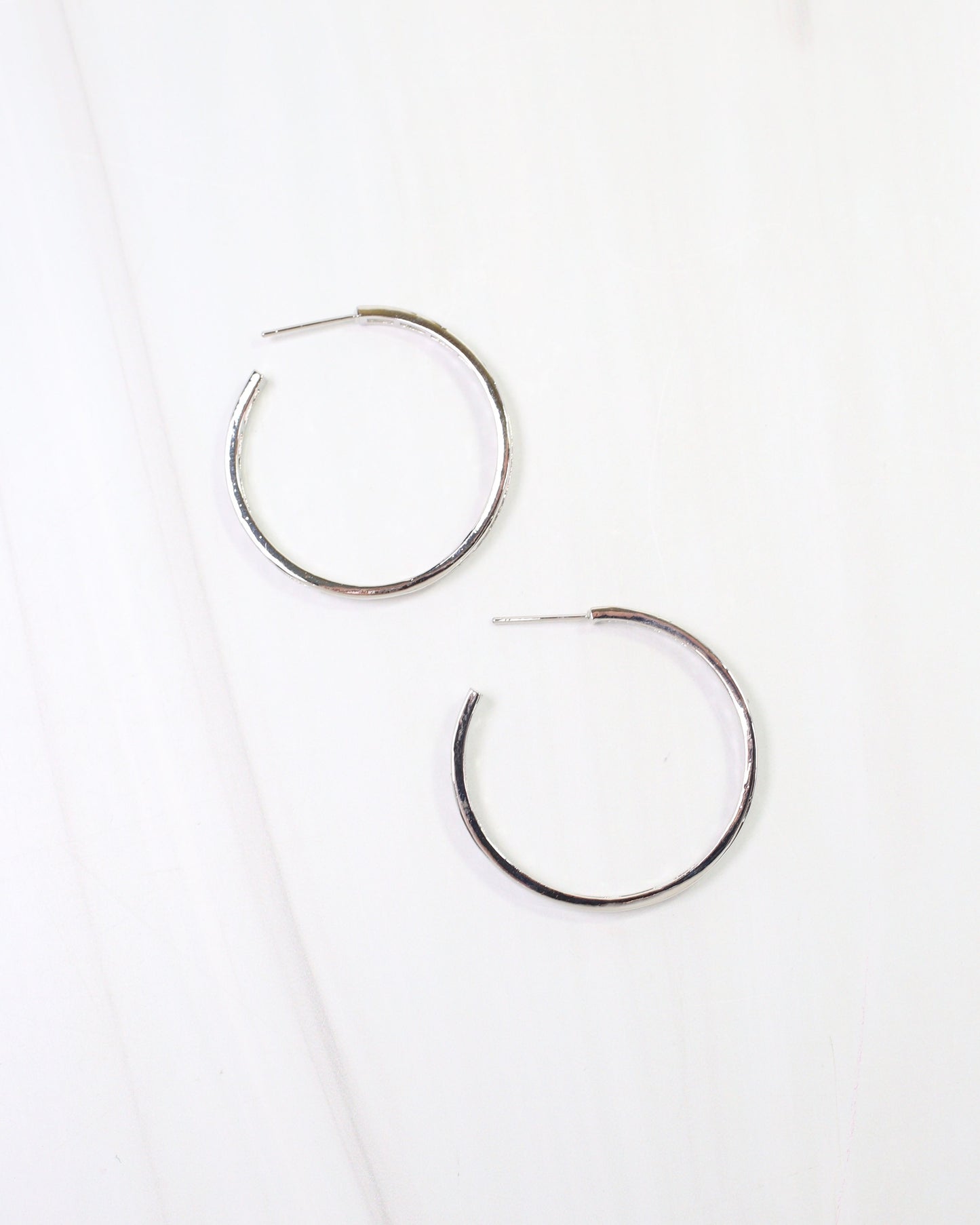 Westfield CZ Lined Hoop Earring Silver