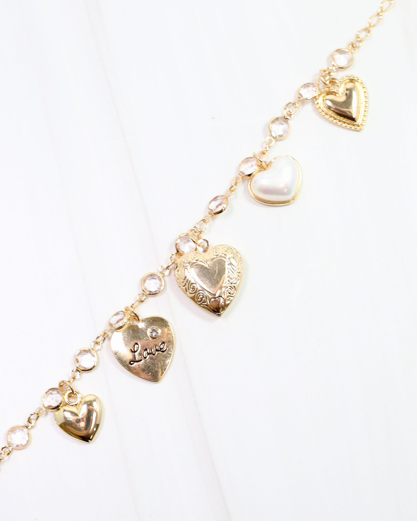 All Hearts Charm Bracelet Gold