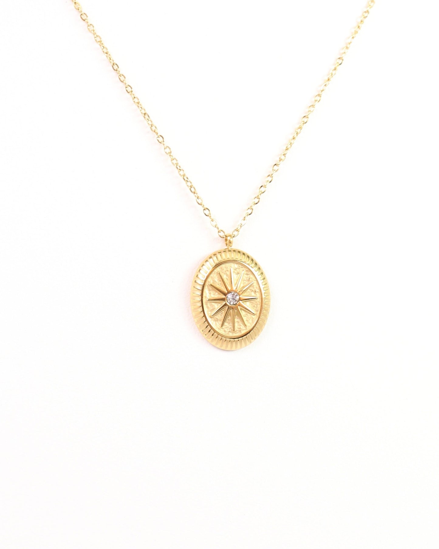 Seven Oaks Starburst Charm Necklace Gold