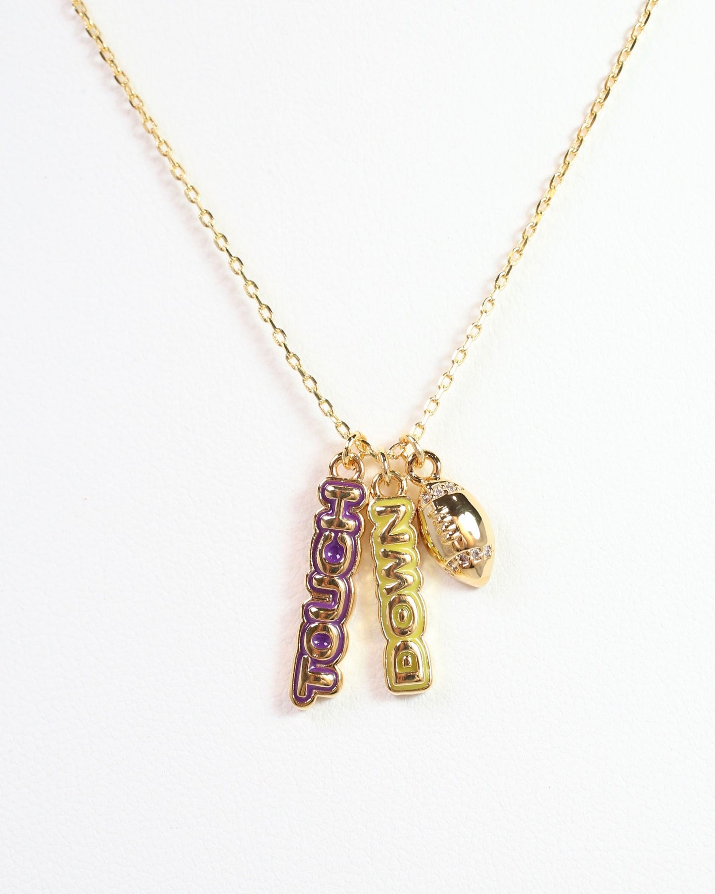 Enamel Touch Down Necklace Purple Gold