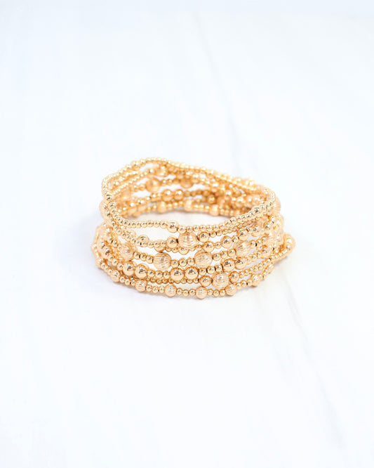 Regina Beaded Bracelet Set Gold
