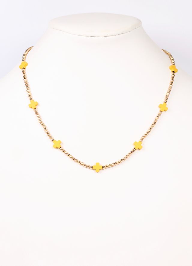 Kathy Necklace with Crosses YELLOW