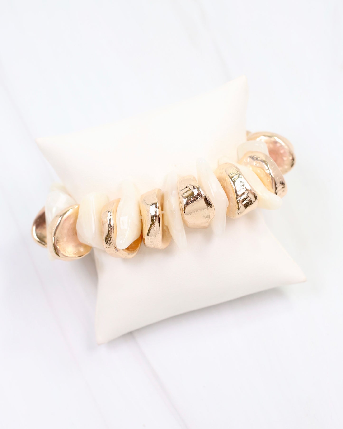 Aelia Beaded Stretch Bracelet Ivory