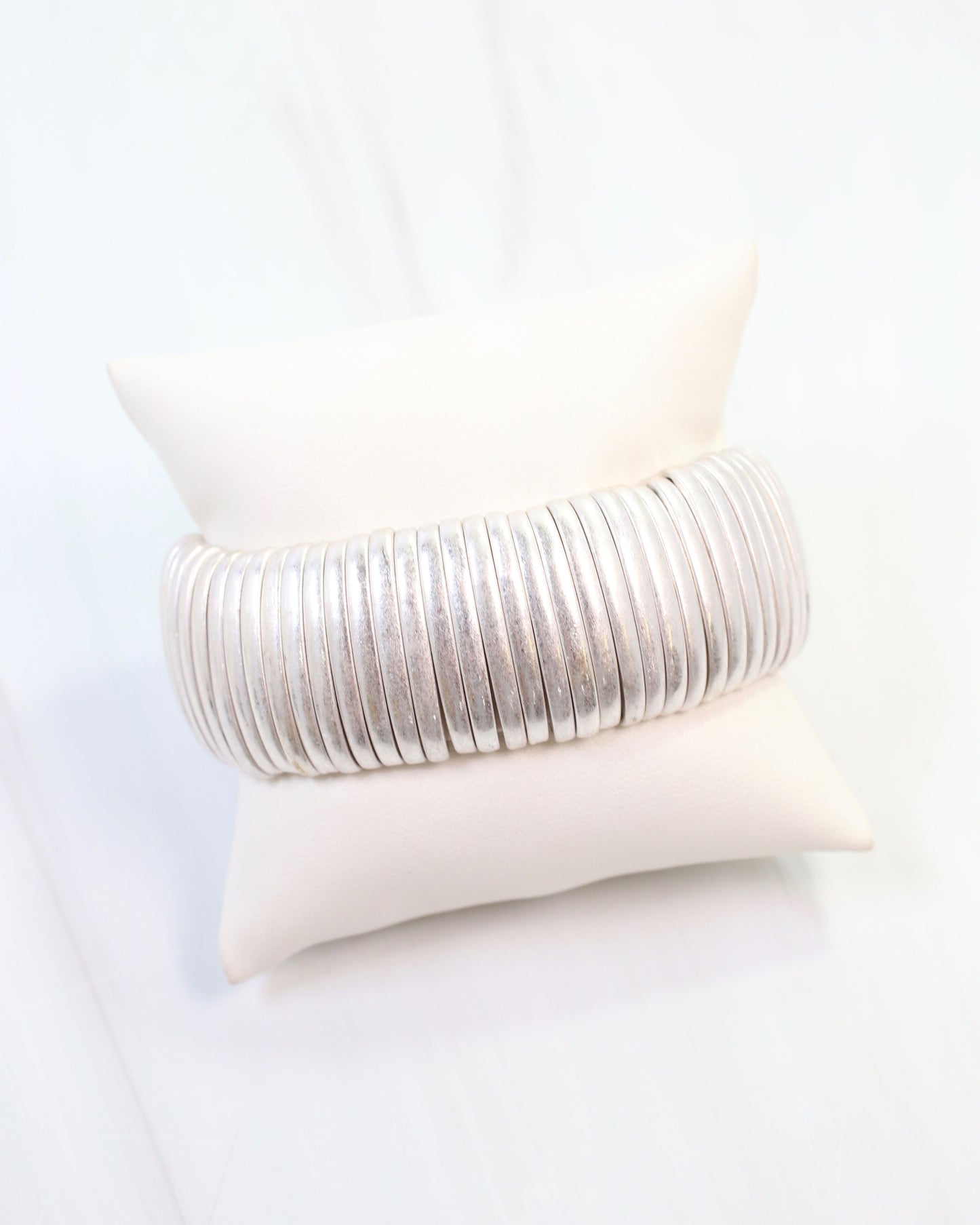 Cobra Stretch Bracelet Worn Silver