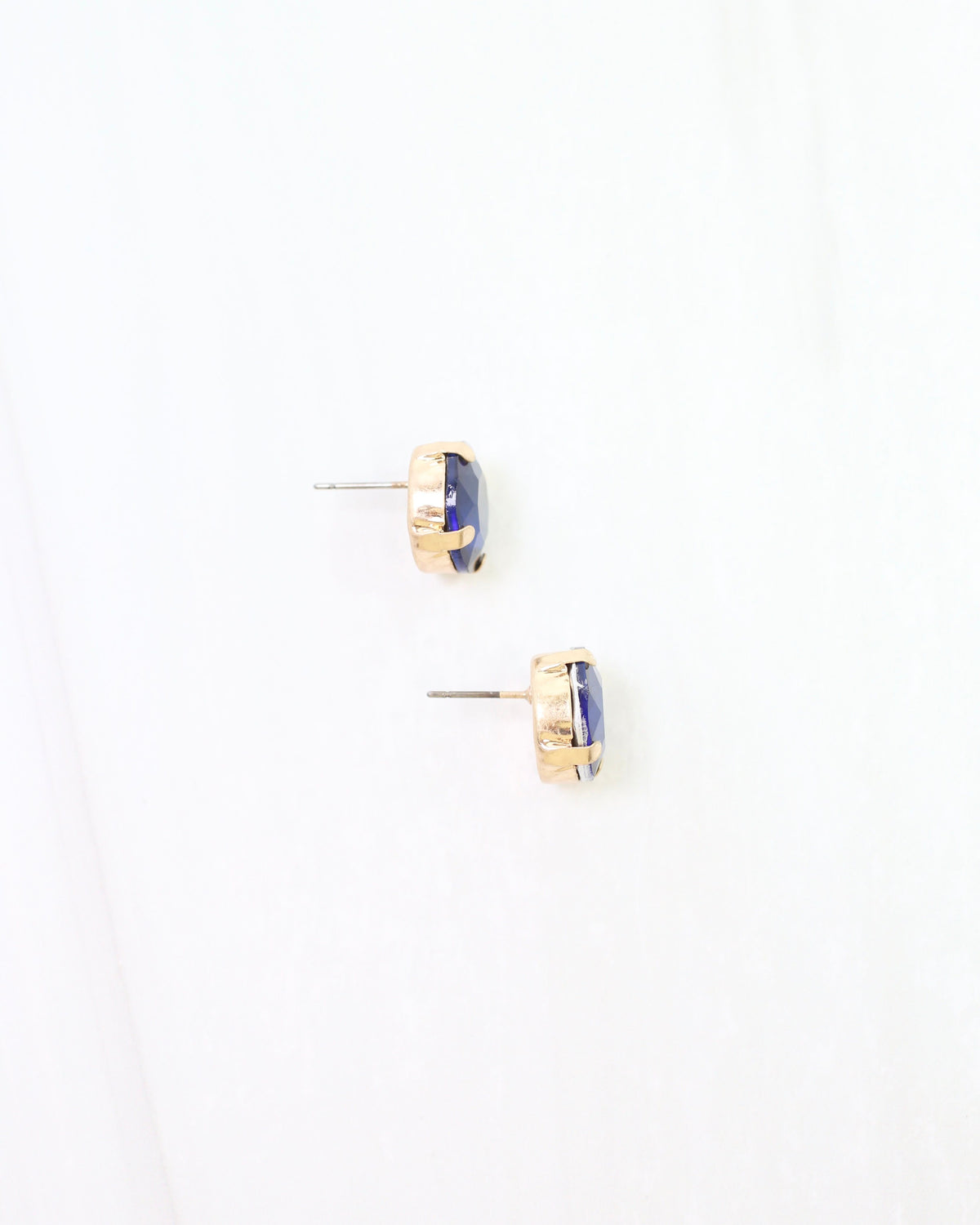 Andi Large Rhinestone Stud Earring Sapphire