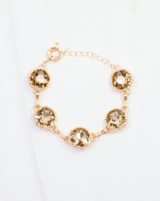 Leah Crystal Link Bracelet Topaz