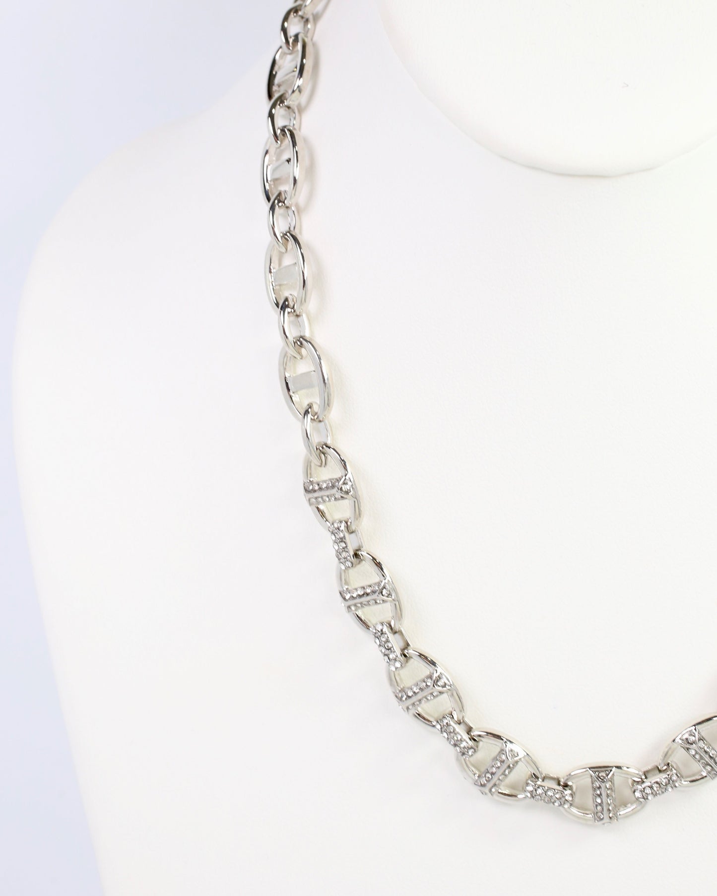 Norwich Pave Chain Necklace Silver