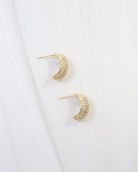 East Hampton Crystal Pave Earring Gold