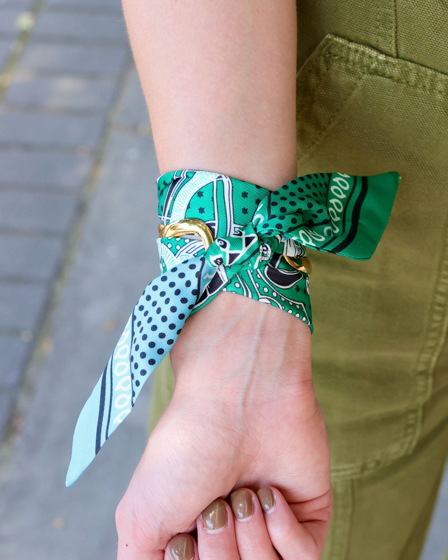 Barber Scarf Bracelet Green