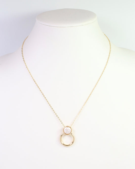 Goldfield Pearl Ring Pendant Necklace Gold