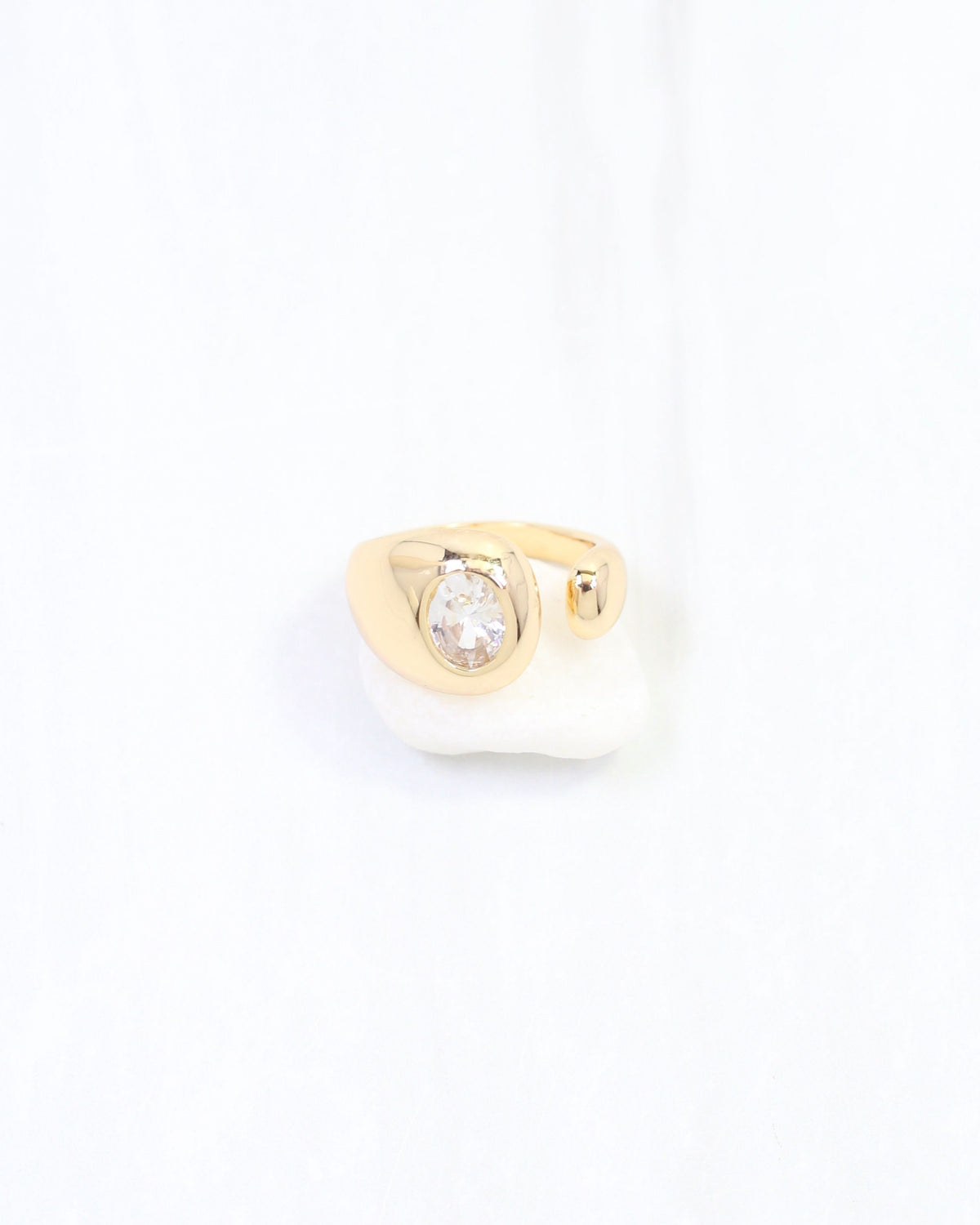 Maira CZ Tear Drop Ring WR Gold