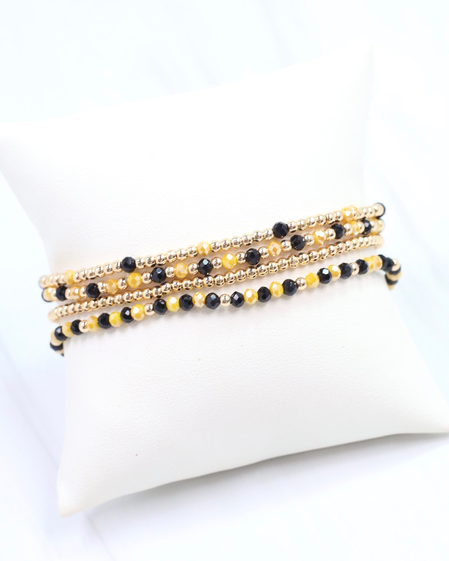Lottie Beaded Bracelet set Black Gold
