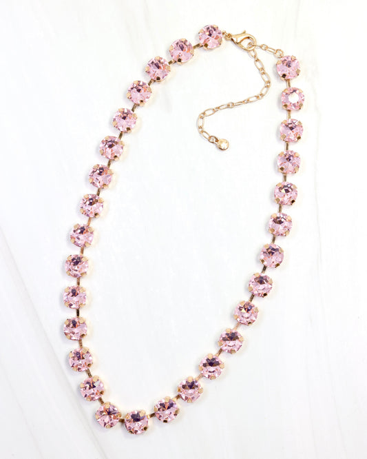 Andi Rhinestone Necklace Pink
