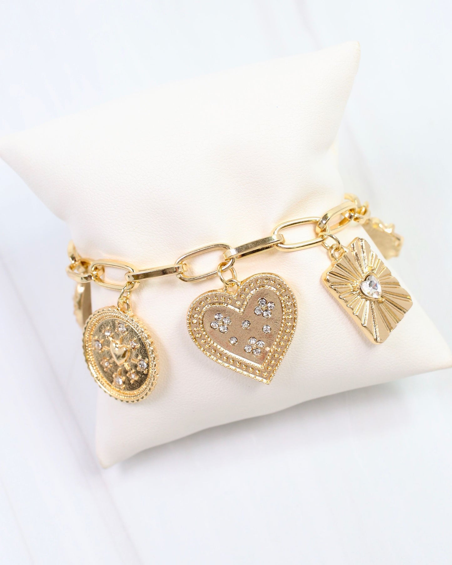 Henley Heart Charm Bracelet Gold