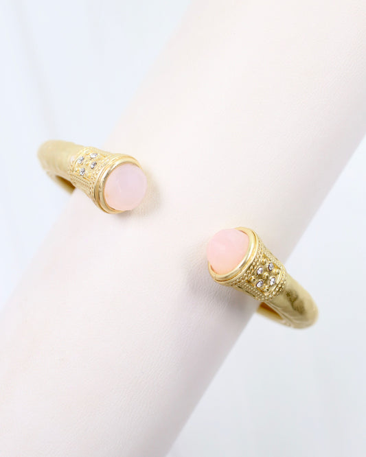Colette Hammered Hinged Cuff Bracelet Blush