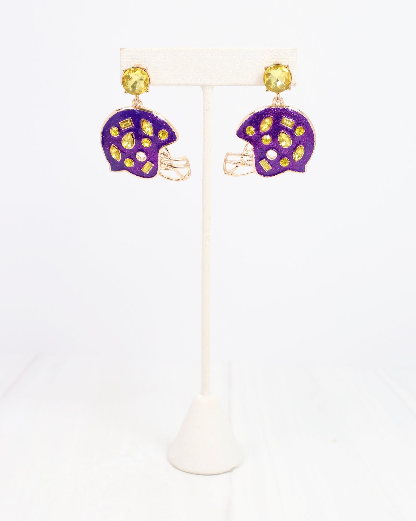 Halsey Helmet Earring Purple Gold