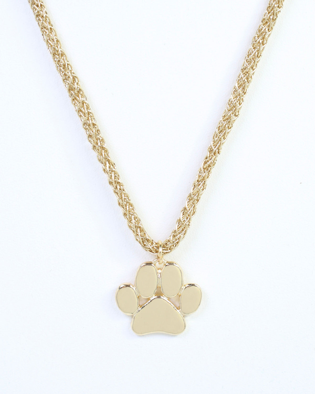 Corie Cord Necklace Paw Print Gold